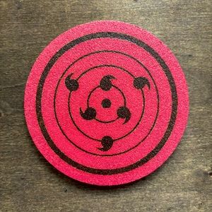 Naruto Ten Tails Rinne Sharingan Laser Engraved Painted Cork Coaster